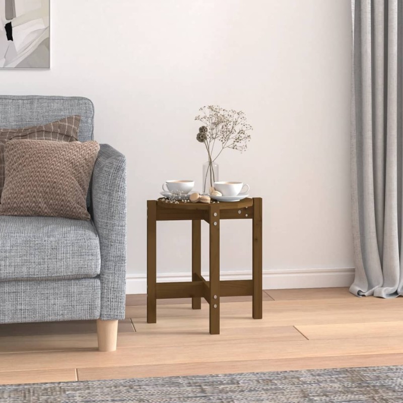 vidaXL Couchtisch Honigbraun Ø 42,5x45 cm Massivholz Kiefer vidaXL Couchtisch Honigbraun Ø 42,5x45 cm Massivholz Kiefer