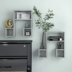 vidaXL Wandregale 2 Stk. Betongrau 50x15x50 cm Holzwerkstoff