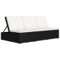 Sonnenliege mit Auflage Poly Rattan Schwarz Sonnenliege mit Auflage Poly Rattan Schwarz