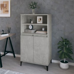 vidaXL Highboard Betongrau 60x36x110 cm Holzwerkstoff
