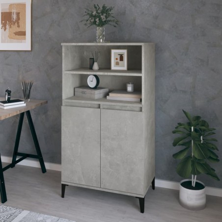 vidaXL Highboard Betongrau 60x36x110 cm Holzwerkstoff
