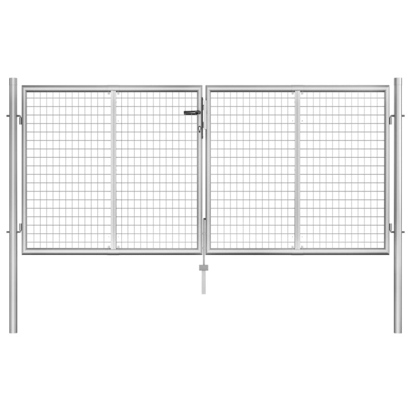 vidaXL Gartentor Verzinkter Stahl 306 x 150 cm Silbern vidaXL Gartentor Verzinkter Stahl 306 x 150 cm Silbern