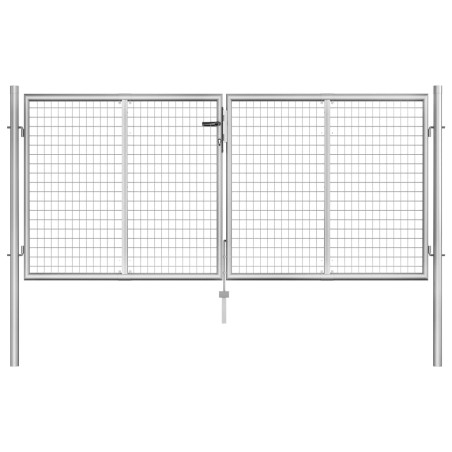 vidaXL Gartentor Verzinkter Stahl 306 x 150 cm Silbern