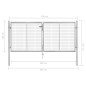 vidaXL Gartentor Verzinkter Stahl 306 x 150 cm Silbern vidaXL Gartentor Verzinkter Stahl 306 x 150 cm Silbern