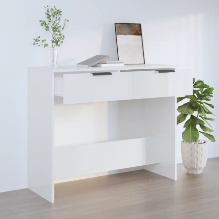 vidaXL Konsolentisch Hochglanz-Weiß 90x36x75 cm Holzwerkstoff