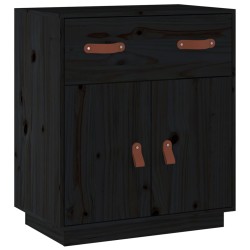 vidaXL Sideboard Schwarz 65,5x40x75 cm Massivholz Kiefer