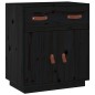 vidaXL Sideboard Schwarz 65,5x40x75 cm Massivholz Kiefer vidaXL Sideboard Schwarz 65,5x40x75 cm Massivholz Kiefer