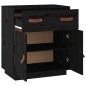 vidaXL Sideboard Schwarz 65,5x40x75 cm Massivholz Kiefer vidaXL Sideboard Schwarz 65,5x40x75 cm Massivholz Kiefer