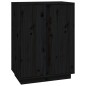 vidaXL Sideboard Schwarz 60x35x80 cm Massivholz Kiefer vidaXL Sideboard Schwarz 60x35x80 cm Massivholz Kiefer
