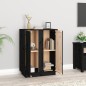 vidaXL Sideboard Schwarz 60x35x80 cm Massivholz Kiefer vidaXL Sideboard Schwarz 60x35x80 cm Massivholz Kiefer