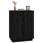 vidaXL Sideboard Schwarz 60x35x80 cm Massivholz Kiefer vidaXL Sideboard Schwarz 60x35x80 cm Massivholz Kiefer