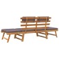 2-in-1 Gartenliege mit Auflage 190 cm Massivholz Akazie 2-in-1 Gartenliege mit Auflage 190 cm Massivholz Akazie