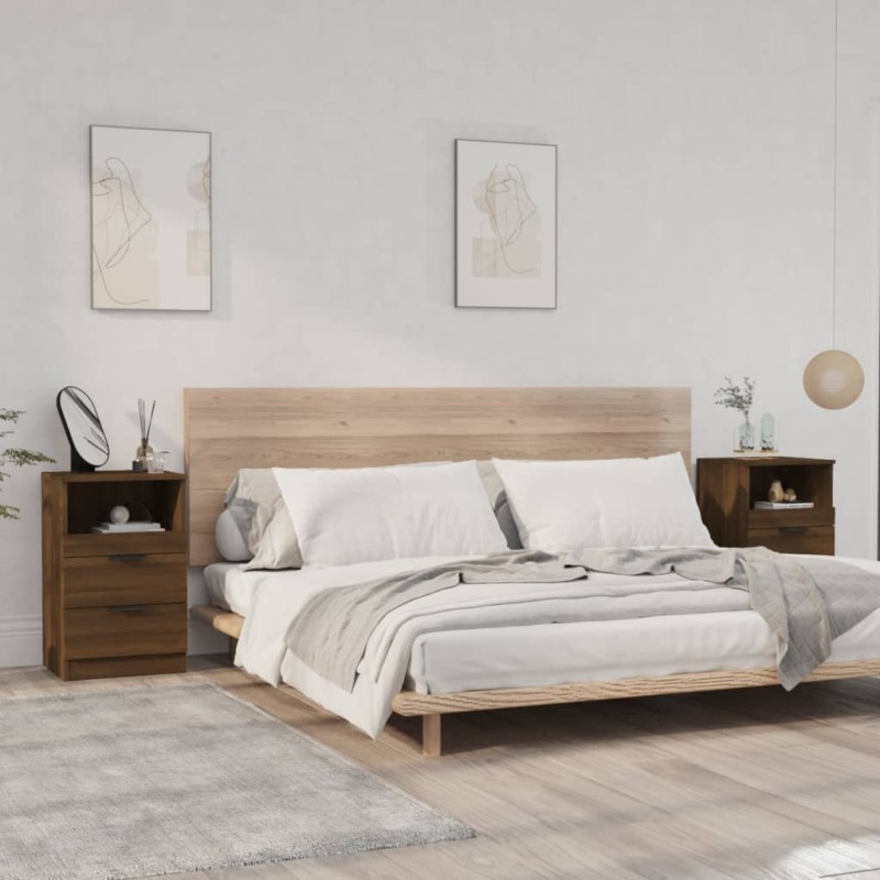 vidaXL Nachttische 2 Stk. Braun Eichen-Optik Holzwerkstoff vidaXL Nachttische 2 Stk. Braun Eichen-Optik Holzwerkstoff