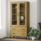 vidaXL Bücherschrank OSLO Metallbeine Braun 85x35x172,5 cm Massivholz vidaXL Bücherschrank OSLO Metallbeine Braun 85x35x172,5 cm Massivholz
