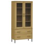 vidaXL Bücherschrank OSLO Metallbeine Braun 85x35x172,5 cm Massivholz vidaXL Bücherschrank OSLO Metallbeine Braun 85x35x172,5 cm Massivholz