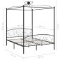 vidaXL Himmelbett-Gestell Schwarz Metall 160 x 200 cm vidaXL Himmelbett-Gestell Schwarz Metall 160 x 200 cm