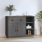 vidaXL Sideboard Grau 98,5x40x75 cm Massivholz Kiefer vidaXL Sideboard Grau 98,5x40x75 cm Massivholz Kiefer