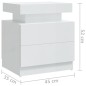 vidaXL Nachttisch Hochglanz-Weiß 45x35x52 cm Holzwerkstoff vidaXL Nachttisch Hochglanz-Weiß 45x35x52 cm Holzwerkstoff