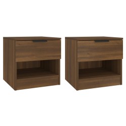 vidaXL Nachttische 2 Stk. Braun Eichen-Optik Holzwerkstoff