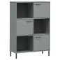 vidaXL Bücherregal OSLO mit Metallbeinen Grau 90x35x128,5cm Massivholz vidaXL Bücherregal OSLO mit Metallbeinen Grau 90x35x128,5cm Massivholz