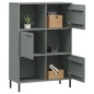 vidaXL Bücherregal OSLO mit Metallbeinen Grau 90x35x128,5cm Massivholz vidaXL Bücherregal OSLO mit Metallbeinen Grau 90x35x128,5cm Massivholz