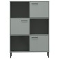 vidaXL Bücherregal OSLO mit Metallbeinen Grau 90x35x128,5cm Massivholz vidaXL Bücherregal OSLO mit Metallbeinen Grau 90x35x128,5cm Massivholz