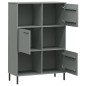 vidaXL Bücherregal OSLO mit Metallbeinen Grau 90x35x128,5cm Massivholz vidaXL Bücherregal OSLO mit Metallbeinen Grau 90x35x128,5cm Massivholz