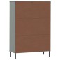 vidaXL Bücherregal OSLO mit Metallbeinen Grau 90x35x128,5cm Massivholz vidaXL Bücherregal OSLO mit Metallbeinen Grau 90x35x128,5cm Massivholz