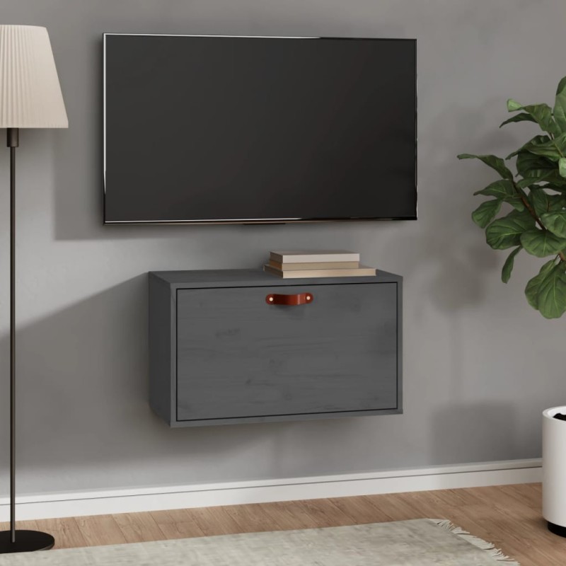 vidaXL Wandschrank Grau 60x30x35 cm Massivholz Kiefer vidaXL Wandschrank Grau 60x30x35 cm Massivholz Kiefer