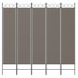 vidaXL 5-tlg. Paravent Anthrazit 200x200 cm Stoff vidaXL 5-tlg. Paravent Anthrazit 200x200 cm Stoff