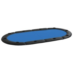 vidaXL Poker-Tischauflage Klappbar 10 Spieler Blau 208x106x3 cm