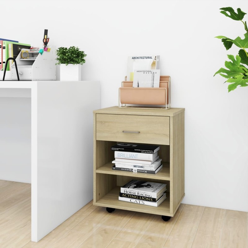 vidaXL Rollschrank Sonoma-Eiche 46x36x59 cm Holzwerkstoff vidaXL Rollschrank Sonoma-Eiche 46x36x59 cm Holzwerkstoff
