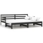 vidaXL Tagesbett Ausziehbar Schwarz Massivholz Kiefer 2x(90x200) cm vidaXL Tagesbett Ausziehbar Schwarz Massivholz Kiefer 2x(90x200) cm