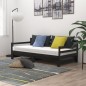 vidaXL Tagesbett Ausziehbar Schwarz Massivholz Kiefer 2x(90x200) cm vidaXL Tagesbett Ausziehbar Schwarz Massivholz Kiefer 2x(90x200) cm