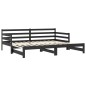 vidaXL Tagesbett Ausziehbar Schwarz Massivholz Kiefer 2x(90x200) cm vidaXL Tagesbett Ausziehbar Schwarz Massivholz Kiefer 2x(90x200) cm