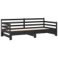 vidaXL Tagesbett Ausziehbar Schwarz Massivholz Kiefer 2x(90x200) cm vidaXL Tagesbett Ausziehbar Schwarz Massivholz Kiefer 2x(90x200) cm