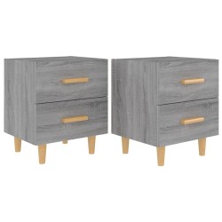 vidaXL Nachttische 2 Stk. Grau Sonoma 40x35x47,5 cm