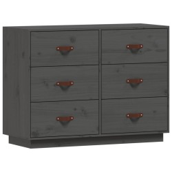 vidaXL Sideboard Grau 100x40x75 cm Massivholz Kiefer