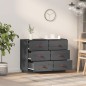 vidaXL Sideboard Grau 100x40x75 cm Massivholz Kiefer vidaXL Sideboard Grau 100x40x75 cm Massivholz Kiefer