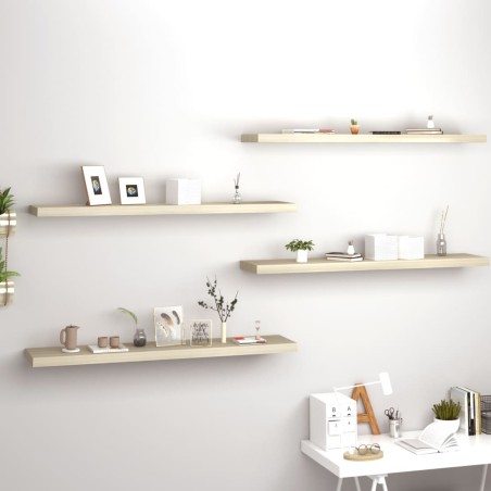 vidaXL Schweberegale 4 Stk. Eichen-Optik 120x23,5x3,8 cm MDF