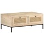 vidaXL Couchtisch 90x50x37 cm Mango Massivholz und Rohrgeflecht