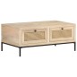 vidaXL Couchtisch 90x50x37 cm Mango Massivholz und Rohrgeflecht