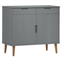 vidaXL Sideboard MOLDE Grau 90x40x80 cm Massivholz Kiefer