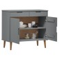 vidaXL Sideboard MOLDE Grau 90x40x80 cm Massivholz Kiefer vidaXL Sideboard MOLDE Grau 90x40x80 cm Massivholz Kiefer
