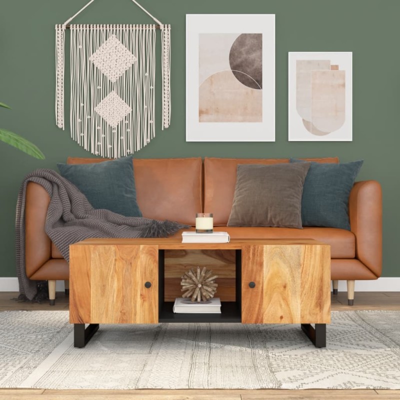 vidaXL Couchtisch 100x54x40 cm Massivholz Akazie & Holzwerkstoff vidaXL Couchtisch 100x54x40 cm Massivholz Akazie & Holzwerkstoff