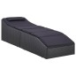 vidaXL Sonnenliege mit Auflage Poly Rattan Schwarz vidaXL Sonnenliege mit Auflage Poly Rattan Schwarz