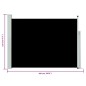 vidaXL Seitenmarkise Ausziehbar 117x500 cm Schwarz