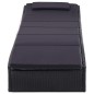 vidaXL Sonnenliege mit Auflage Poly Rattan Schwarz vidaXL Sonnenliege mit Auflage Poly Rattan Schwarz