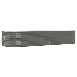 vidaXL Hochbeet Grau 367x140x68 cm Pulverbeschichteter Stahl