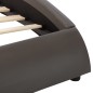 Bettgestell mit LED Grau Kunstleder 100x200 cm Bettgestell mit LED Grau Kunstleder 100x200 cm